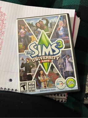 Origins The Sims 3 University Life Expansion Pack — Green, Blue, White Artwork